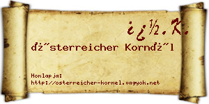 Österreicher Kornél névjegykártya